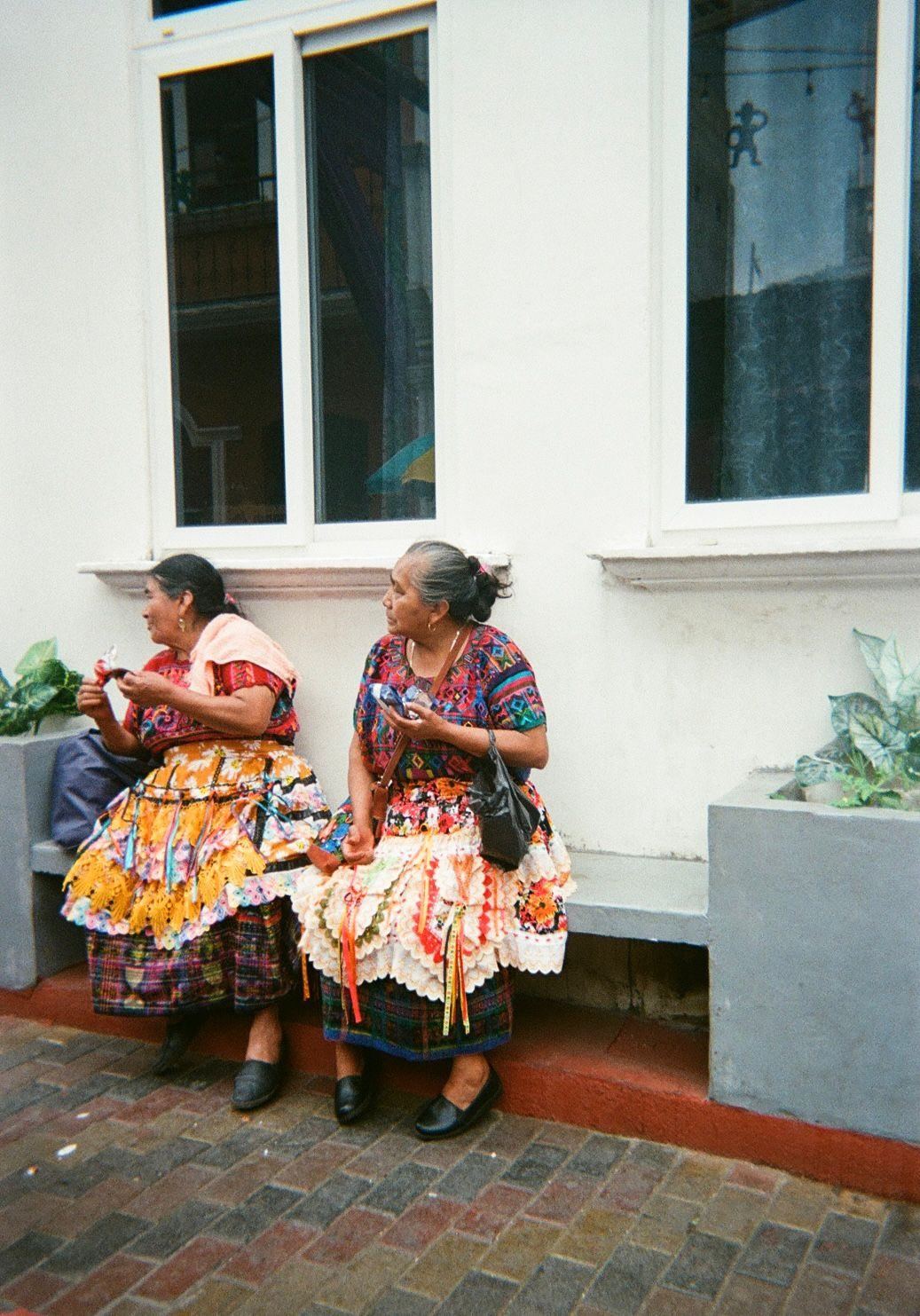 View of Lake Atitlán from a thatched-roof terrace