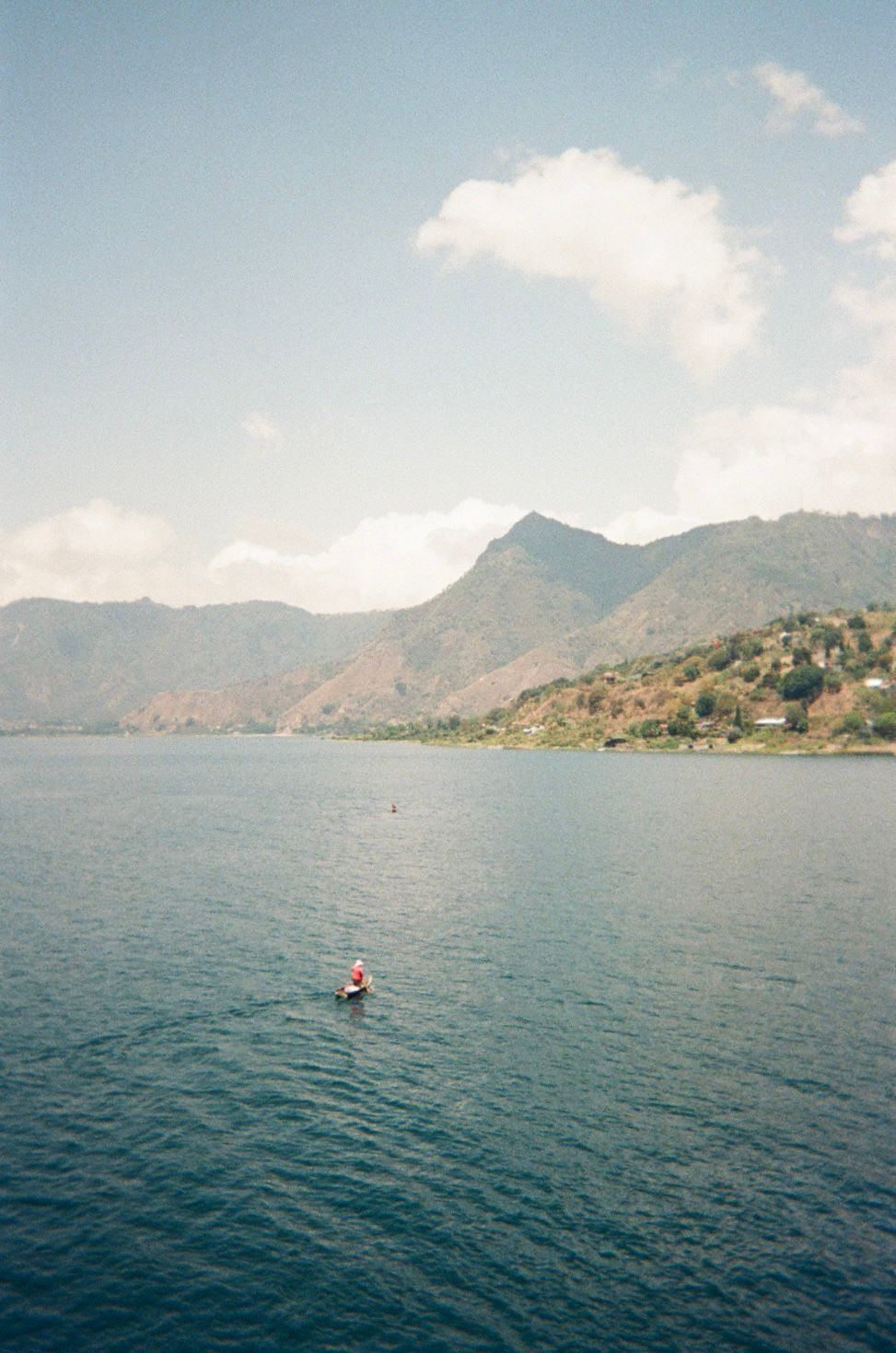 Cliffside lookout above the swimmers below